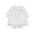 Luli & Me White Boho Smocked Dress w/Bonnet