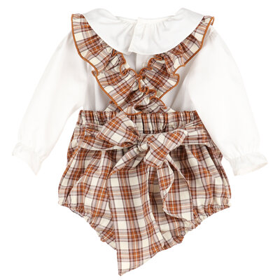 Sophie & Lucas Brown Woodford Plaid Vintage Overall