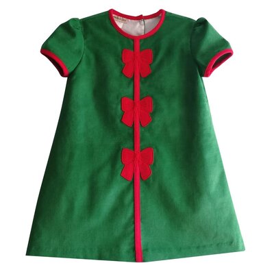 Marco & Lizzy Christmas Bows on Appliqued A-Line Dress