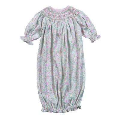Baby Loren Casey Floral Floral Pima Hand Smocked Gown