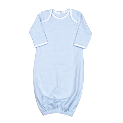 Baby Loren Blue Stripes Pima Lap Shoulder Gown