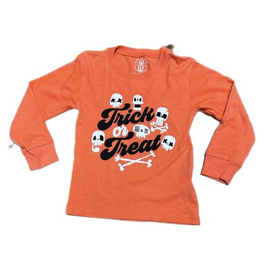 Wes and Willy Trick or Treat LS Orange Crush Blend Tee