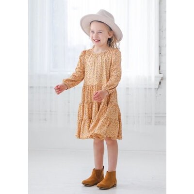 Best of Chums Yellow Golden Sunrise Printed Knit Dress