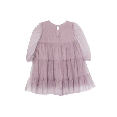 Best of Chums Purple Sweetest Fairy L/S Swiss Dot Tulle Dress