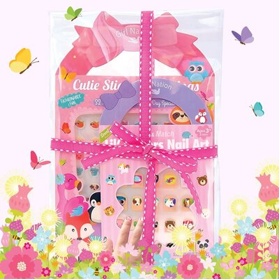 Girl Nation Cutie Stick-On Earring and Nail Sticker Gift Set- Animals