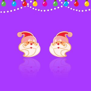 Girl Nation Holly Jolly Holiday Santa Stud Earrings