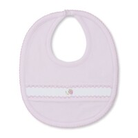 Kissy Kissy Summer Medley Pink Bib w/Hand Smocked Strawberry