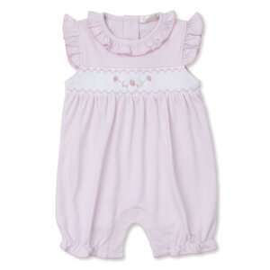 Kissy Kissy Summer Medley Pink Short Playsuit w/Hand Smocked Strawberry