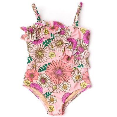 Shade Critters Pink Retro Blossom Ruffle Front 1PC