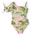 Shade Critters Pink Cabana Palms Shimmer Puff Sleeve Cut Out 1PC