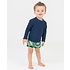 RuffleButts Navy Long Sleeve Rash Guard