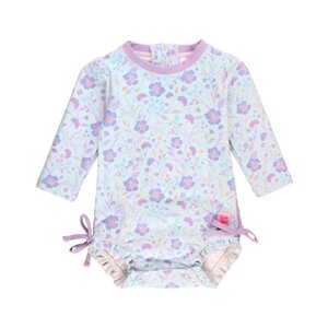 RuffleButts Fairytale Garden Long Sleeve One Piece Rash Guard