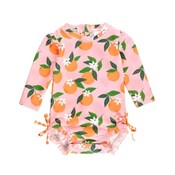 RuffleButts Orange You The Sweetest Long Sleeve One Piece Rash Guard