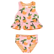 RuffleButts Orange You The Sweetest Reversible Peplum Tankini