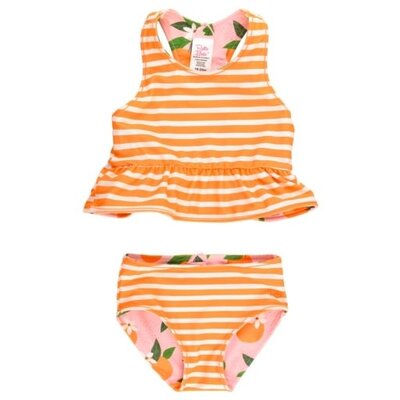 RuffleButts Orange You The Sweetest Reversible Peplum Tankini