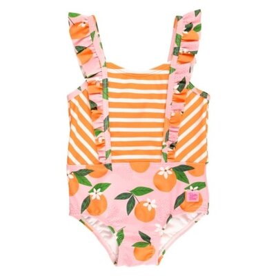 RuffleButts Orange You The Sweetest Pinafore One Piece