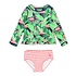 RuffleButts Flamingo Frenzy Ruffle Hem Rash Guard 2-Piece