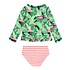 RuffleButts Flamingo Frenzy Ruffle Hem Rash Guard 2-Piece