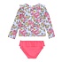 RuffleButts Cheerful Blossoms Princess Seam Ruffle Rash Guard 2-Piece