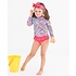 RuffleButts Cheerful Blossoms Princess Seam Ruffle Rash Guard 2-Piece