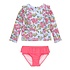 RuffleButts Cheerful Blossoms Princess Seam Ruffle Rash Guard 2-Piece