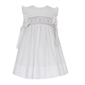 Petit Bebe White Poplin Eloise Sleeveless Dress w/Side Bows