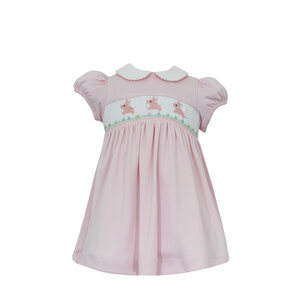 Petit Bebe Hop Hop Bunnies Pink Knit Dress