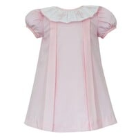 Anavini Crosses Pink Poplin Dress w/Ruffle Collar