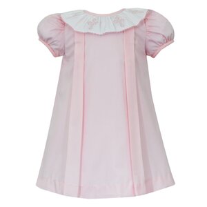 Anavini Crosses Pink Poplin Dress w/Ruffle Collar