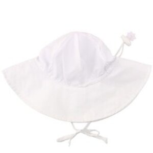 RuffleButts White Kids Sun Protective Hat