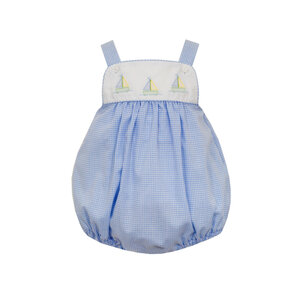 Anavini Sailboat Blue Gingham Boys Strap Sunbubble