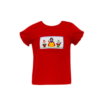 Anavini Snow White Red Knit T-shirt w/ Royal Blue Seersucker Shorts