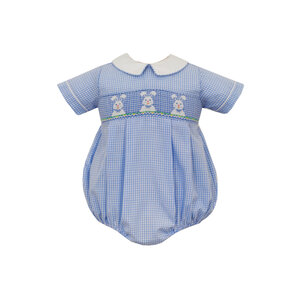 Anavini Bunny Blue Gingham Boys Bubble