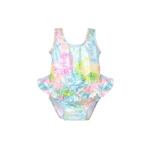 Flap Happy Hibiscus Blooms Stella Ruffle Swimsuit UPF50
