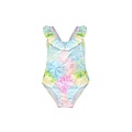 Flap Happy Hibiscus Blooms Mindy Crossback Swimsuit UPF50