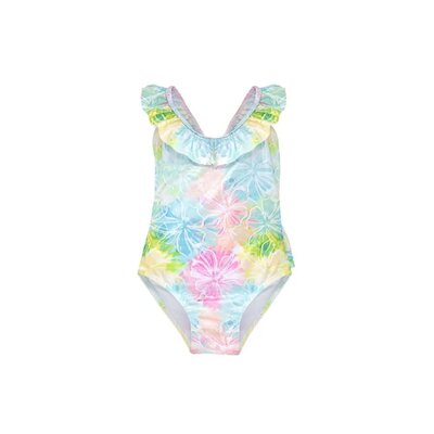 Flap Happy Hibiscus Blooms Mindy Crossback Swimsuit UPF50