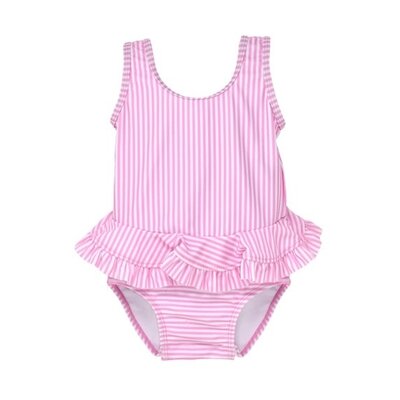 Flap Happy Sweet Pink Stripe Stella Ruffle Swimsuit UPF50