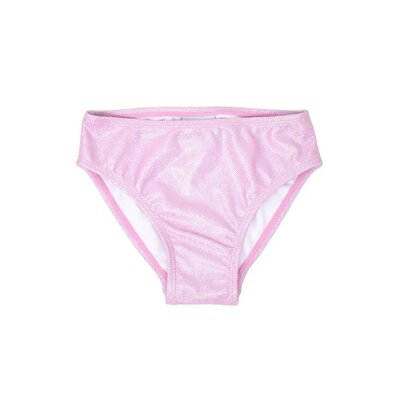 Flap Happy Mermaid Bliss Ruffle Rash Guard w/ Sparkling Sunset Pink Swim Bottom UPF50