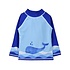 Flap Happy Splish Splash Whale Blue Boys Rash Guard UPF50