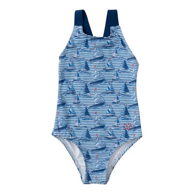 Prodoh Dark Blue Palm Print Surf & Turf One Piece Suit