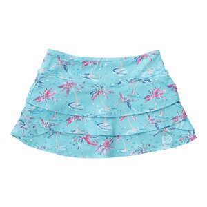 Prodoh Pool Blue Palm Print Starboard Swing Skort