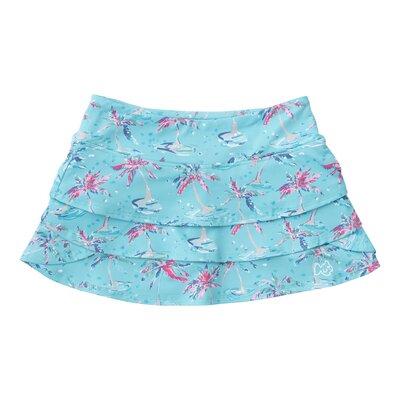 Prodoh Pool Blue Palm Print Starboard Swing Skort