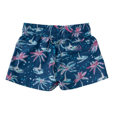 Prodoh Dark Blue Palm Print Beach Cruiser Short