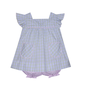 Baby Sen Yellow Plaid Lilibet Bloomer Set