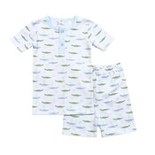 Baby Loren Blue Alligators Pima Two Pieces Loungewear