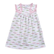 Baby Loren Pink Alligators Pima Dress