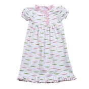 Baby Loren Pink Alligators Pima Morning Dress