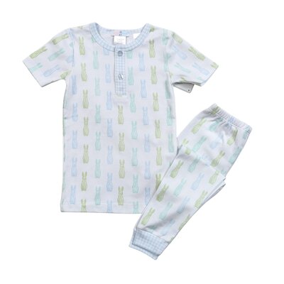 Baby Loren Easter Bunnies Pima Two Pieces Loungewear Blue