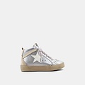 ShuShop White and Silver Paulina Hi-Top Sneakers