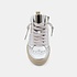 ShuShop White and Silver Paulina Hi-Top Sneakers